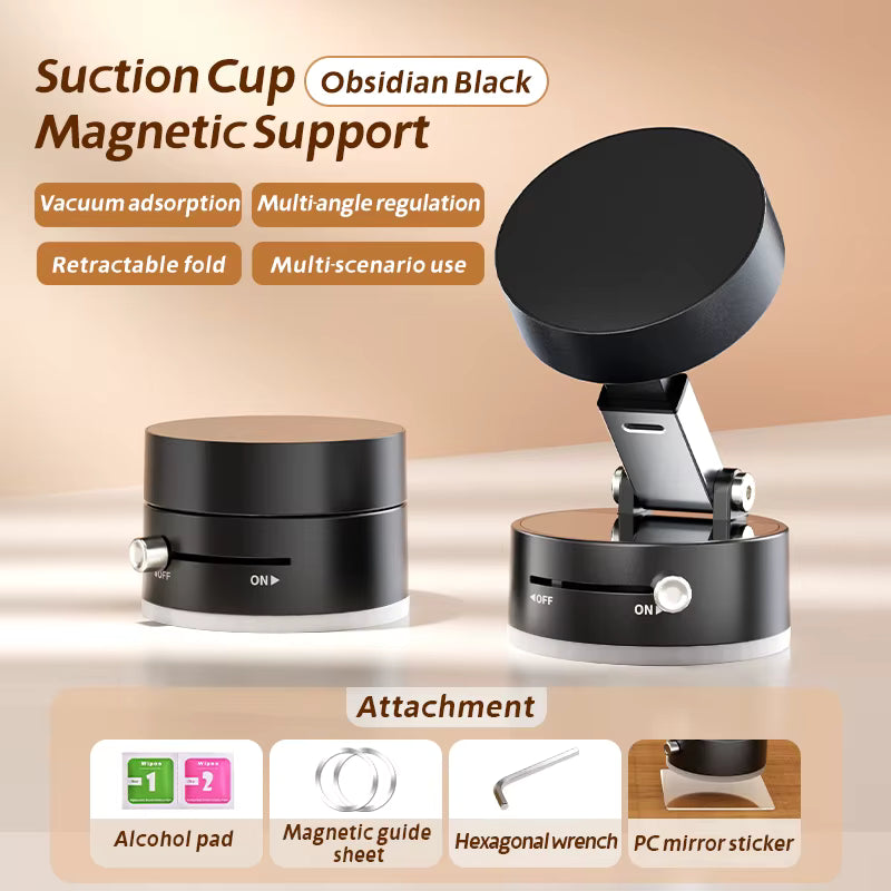 Vacuum Magnetic Suction Phone Holder – Foldable, 360° Rotatable & Works Everywhere! Main image