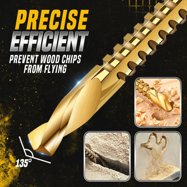 Carbon drill bits with titanium coating, made of high-strength steel (pack of 6)