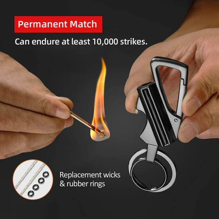 🔥🧲 Pocket Infinity Match Lighter – EDC Multitool Keychain Opener