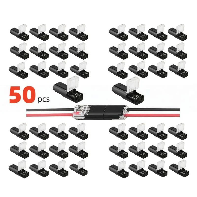 Fast-Fit 2-Pin Double-Wire Plug-in Connectors