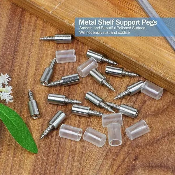 Pack Of 50 Count Self-Tapping Screws,Shelf Support Pegs,Shelf Pins with Non-Slip Sleeve