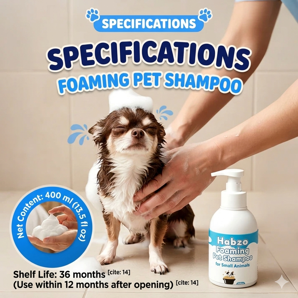 🔥 50% OFF! 🐾 Waterless deodorizing animal shampoo in mousse form - plant-based formula, 400 ml with convenient pump 🌿🐶 Main image