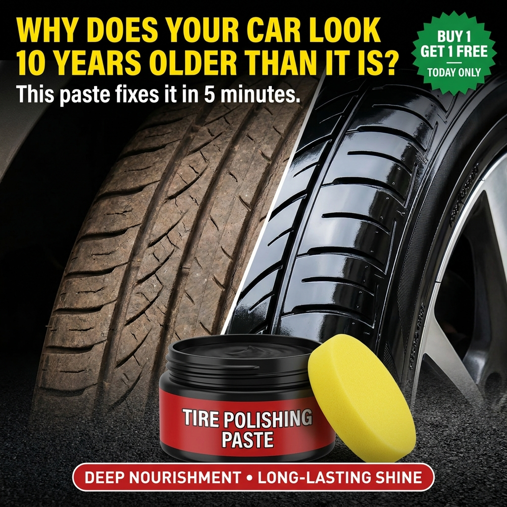 🔥Buy 1 Get 1 Free🔥Car Tire & Trim Renewal Paste – Deep Black Shine, UV Protection & Easy Application 💎