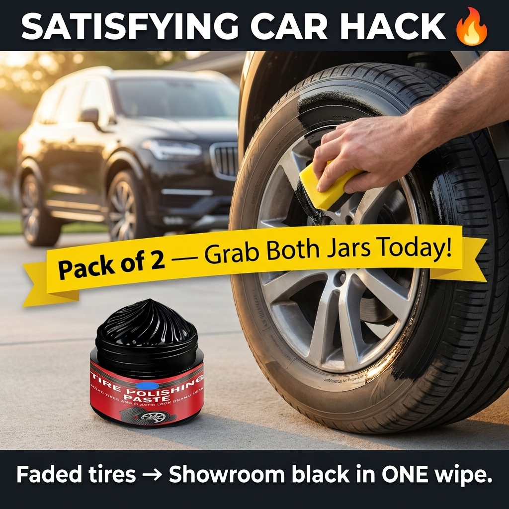 🔥Buy 1 Get 1 Free🔥Car Tire & Trim Renewal Paste – Deep Black Shine, UV Protection & Easy Application 💎