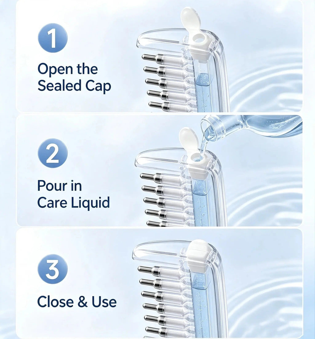 💧Refillable Scalp Oil Applicator Comb – Evenly applies serum to the roots | Pack Of 2