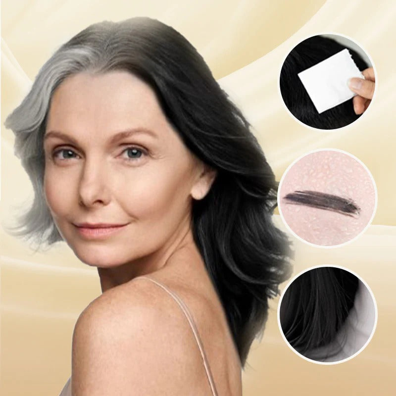 Instant hair coloring stick with built-in comb