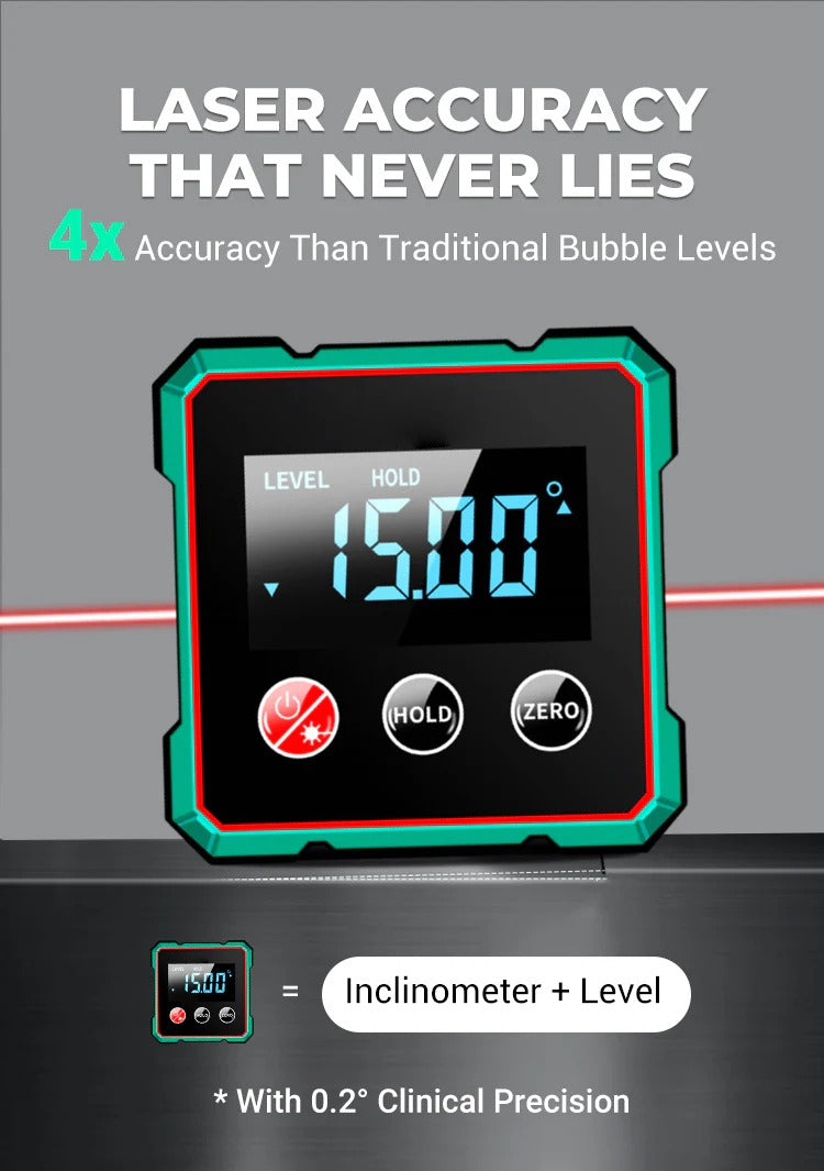 Magnetic Digital Angle Finder with Electronic Laser