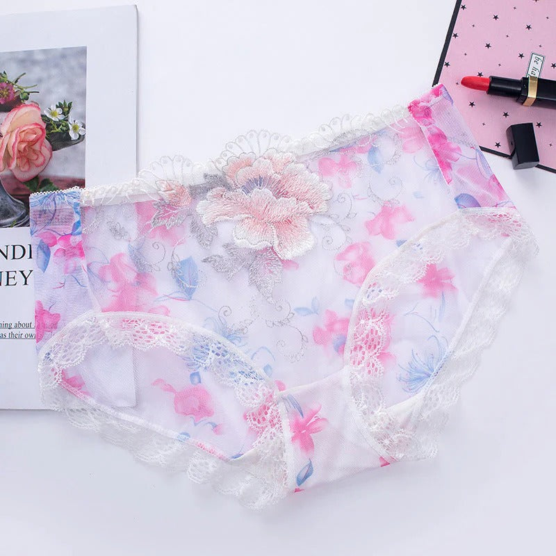 🌸Antibacterial cotton panties with lace embroidery | Pack of 4