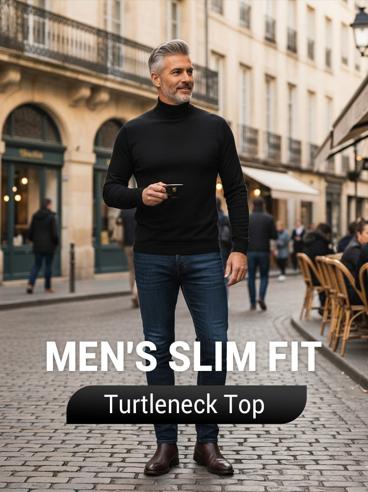 🔥 Men's High Neck Slim Fit T-Shirt - Stretchy & Breathable for Gym or Casual, Modern Style & Comfort 🏃‍♂️📦 Secondary image