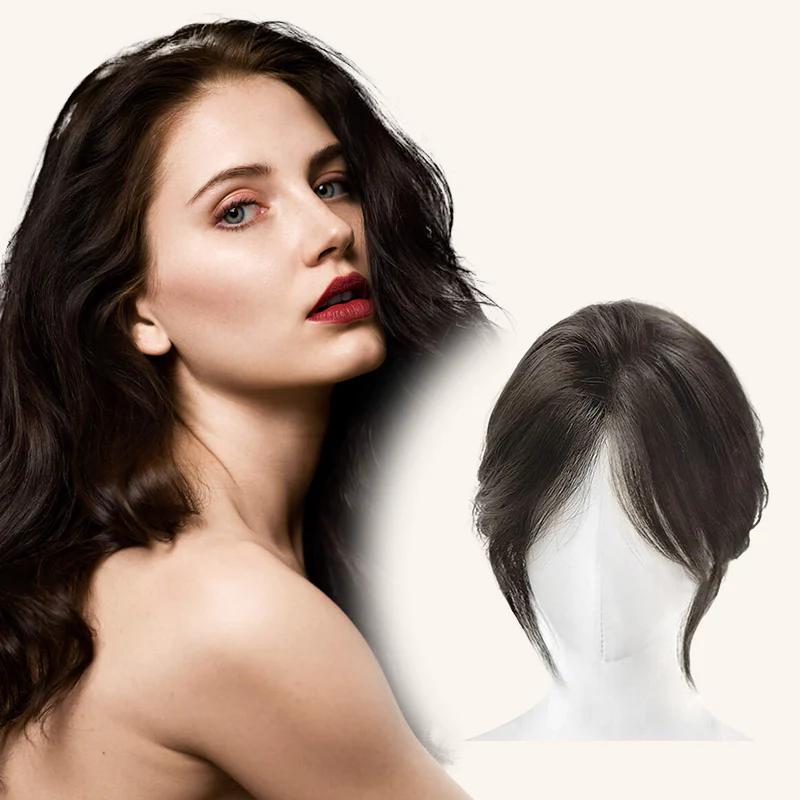 🍃Natural Clip-on Partial Bangs Hair Piece Main image