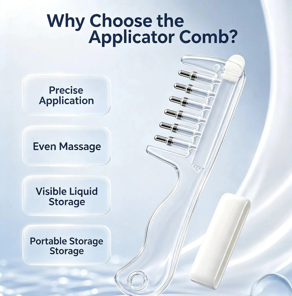 💧Refillable Scalp Oil Applicator Comb – Evenly applies serum to the roots | Pack Of 2
