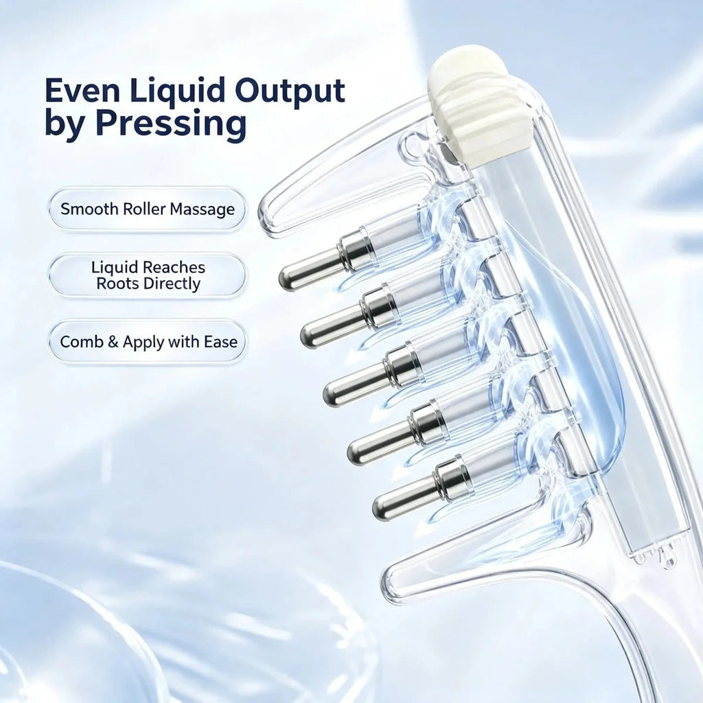 💧Refillable Scalp Oil Applicator Comb – Evenly applies serum to the roots | Pack Of 2