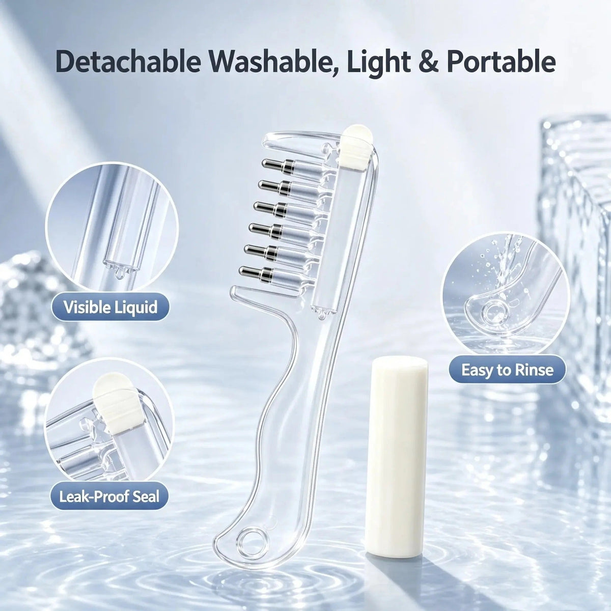 💧Refillable Scalp Oil Applicator Comb – Evenly applies serum to the roots | Pack Of 2