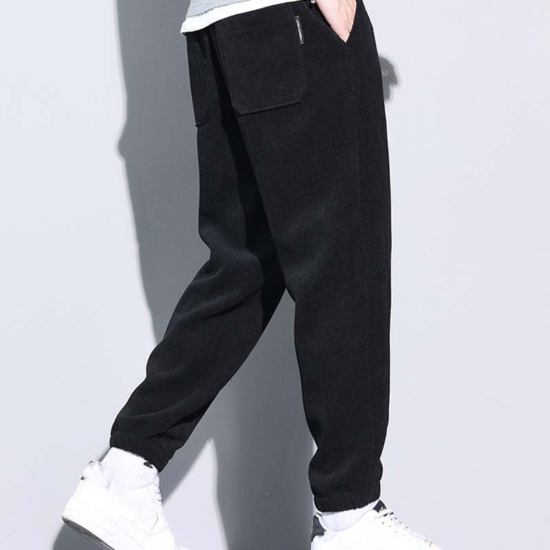 🔥49% OFF👖Tapered Drawstring Corduroy Pants with Pockets Main image