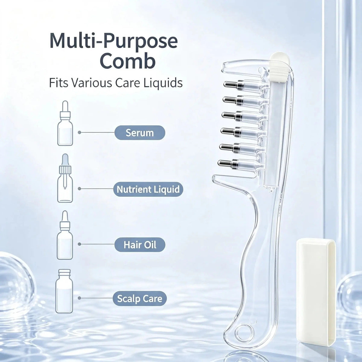 💧Refillable Scalp Oil Applicator Comb – Evenly applies serum to the roots | Pack Of 2