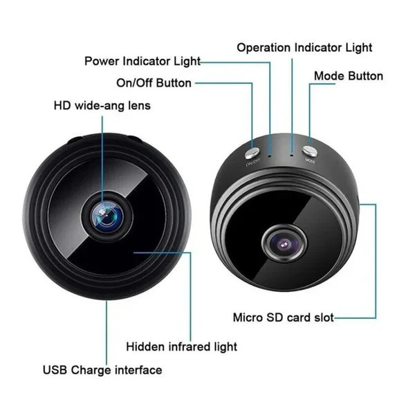 HD Mini WiFi Spy Camera – 1080P Wireless Magnetic Security Camera with Night Vision & Motion Detection