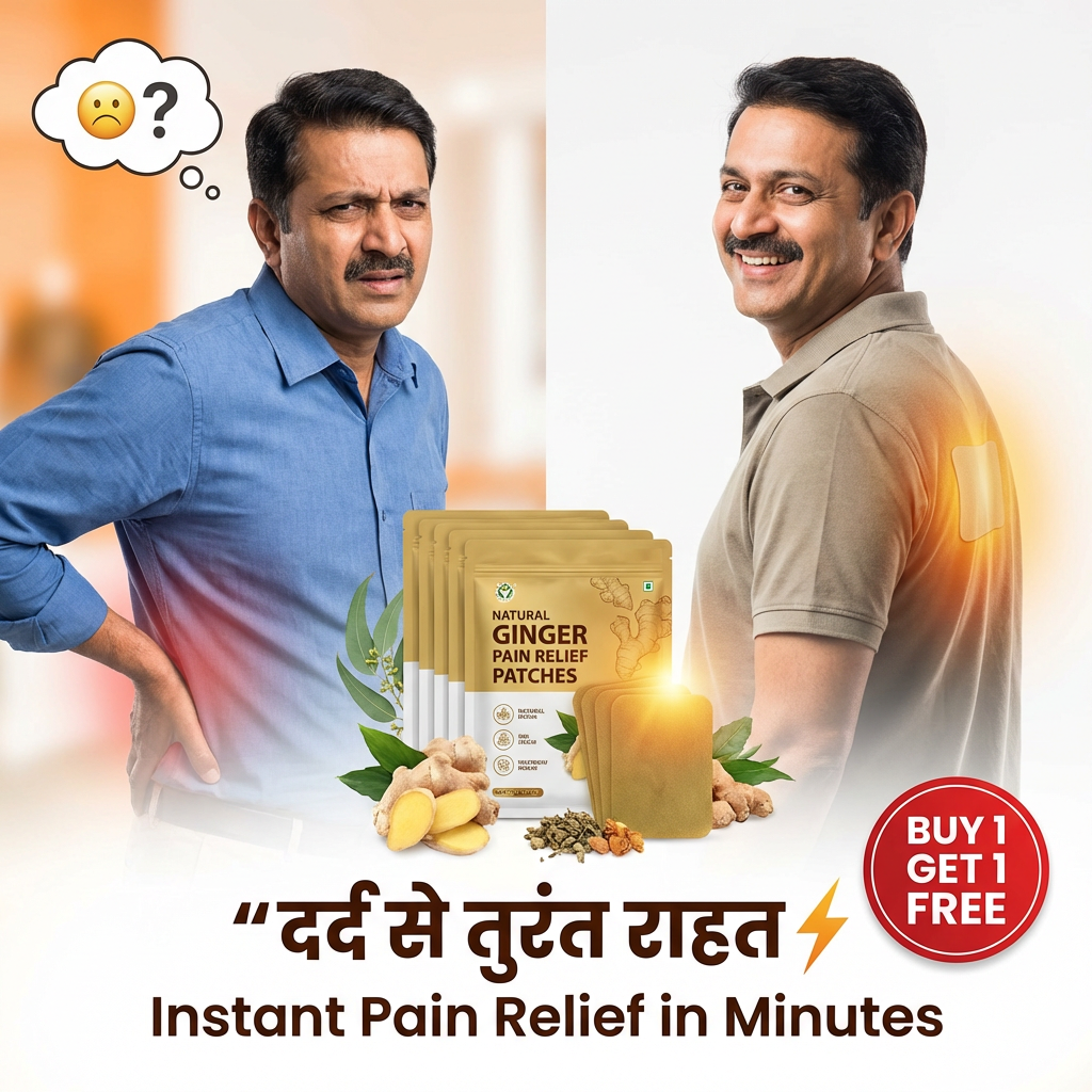 Ginger Pain Relief Patches – Natural Heat Therapy for Aches & Stiffness | Stick It Where It Hurts! 💆‍♀️