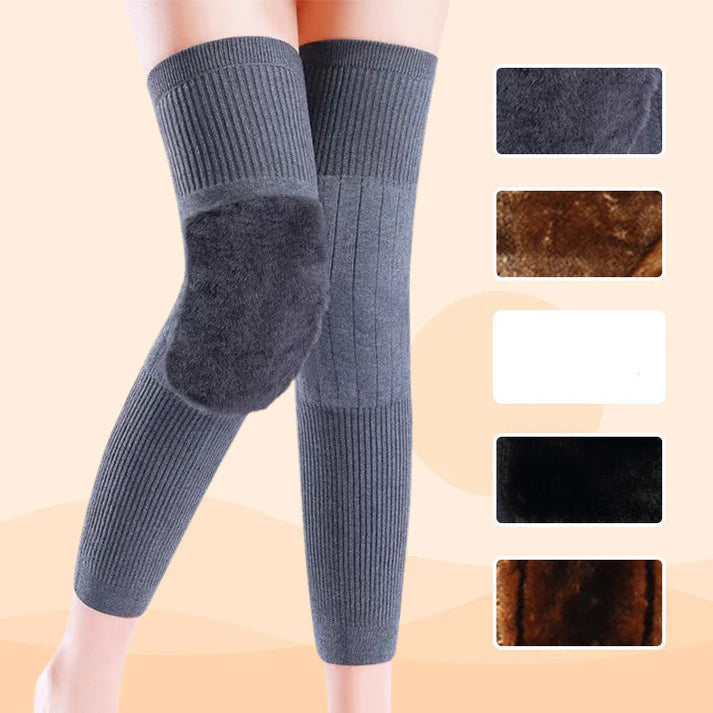 Universal Cold Protection Thickened Faux Furred Knee Pads Main image