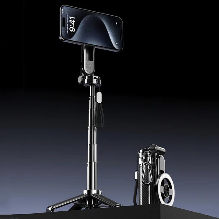 📸 4-in-1 Magnetic Selfie Stick with 360° Rotation – One gadget for all your photos, videos & vlogs!